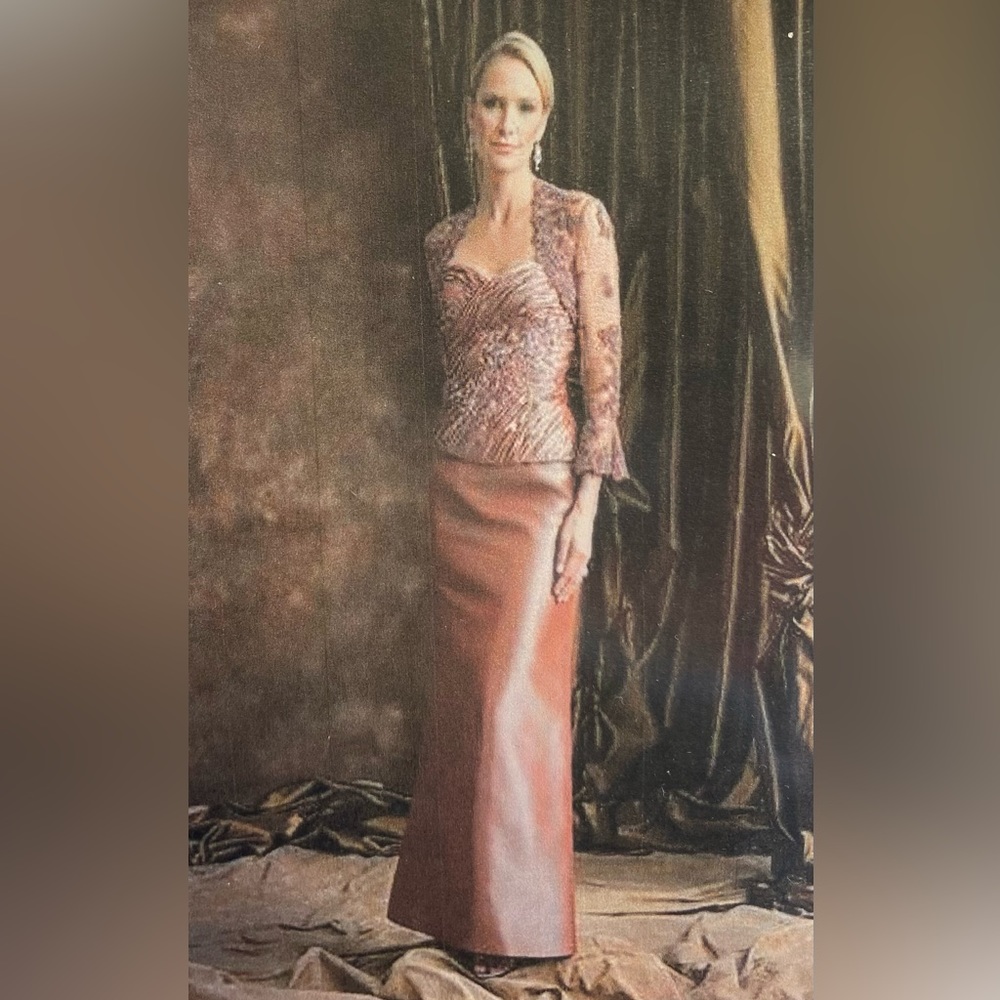 NWT 2Piece Montage by MonCheri -# 28950- Sz 12 Strapless w/ Jacket - Rose Frost